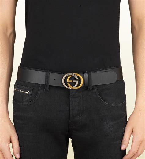 wide black gucci belt|gucci interlocking belt women's.